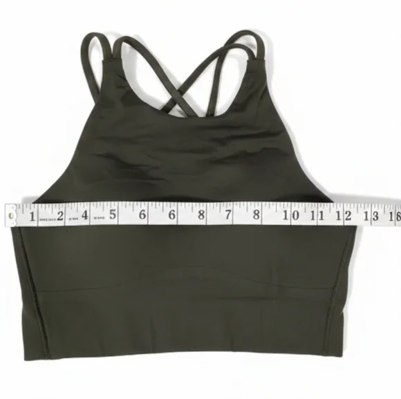 Lululemon Like a Cloud High-Neck Longline Bra Dark Green A/B Cup Size 4 - Picture 4 of 4